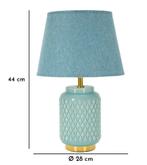 TAFELLAMP VIERKANT TURQUOISE CM Ø 28X44, Huis en Inrichting, Lampen | Tafellampen, Ophalen of Verzenden, Nieuw