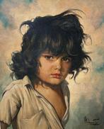 Andre David (XX - Portrait dun enfant gitan, Antiek en Kunst, Kunst | Schilderijen | Klassiek