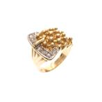 Grote gouden ring met zirconia | Riem, Sieraden, Tassen en Uiterlijk, Ringen, Goud, Goud, Gebruikt, Verzenden