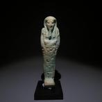 Oud-Egyptisch Faience Sjabti. 11,1 cm H. Late periode, 664 -