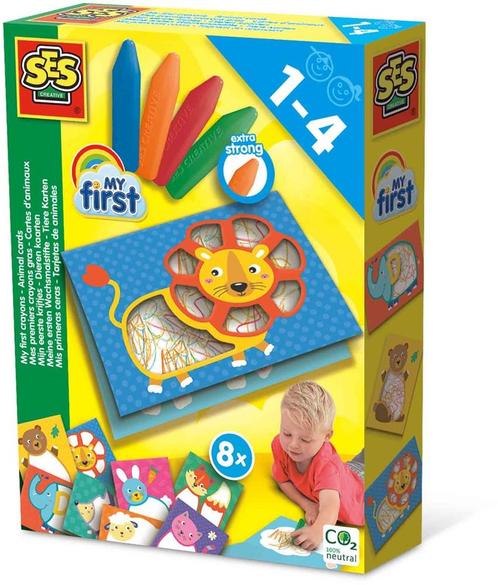 SES - My First Krijtjes Dieren Kaarten | SES Creative -, Hobby en Vrije tijd, Knutselen, Nieuw, Verzenden