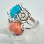 Bloedkoraal - Zilver - Ring - KORAAL en TURKOOI, Antiek en Kunst