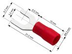Vork kabelschoen 100 stuks - Rood 3,2-5,7 mm - Gat diameter, Hobby en Vrije tijd, Elektronica-componenten, Nieuw, Ophalen of Verzenden