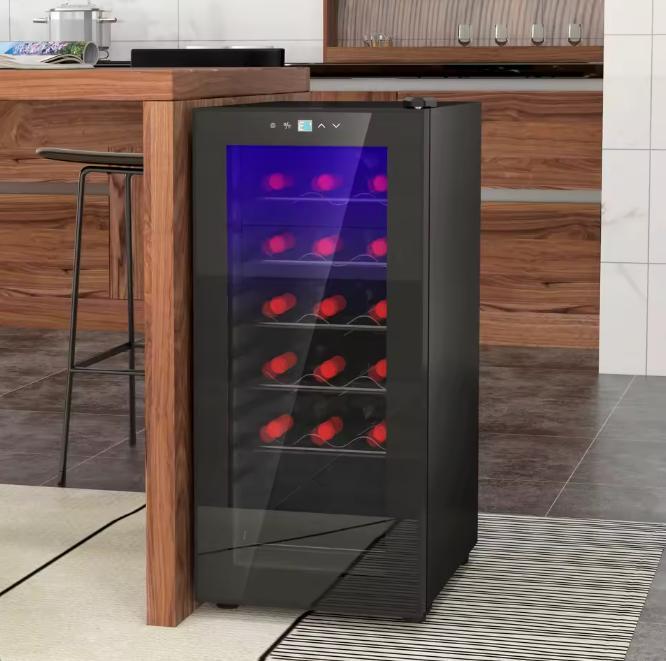 Wijnkoelkast 18 Flessen 50L – LED Display en Touchscreen, Huis en Inrichting, Keuken | Keukenelementen, Nieuw, Verzenden