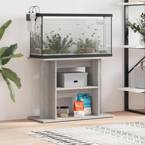 vidaXL Aquariumstandaard 80x35x60 cm bewerkt hout grijs, Dieren en Toebehoren, Overige Dieren-accessoires, Nieuw, Verzenden