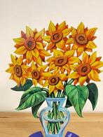 David Gerstein (1944) - Flowers Sunflowers Vase, Antiek en Kunst
