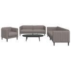 vidaXL 3-delige Loungeset stof taupe, Huis en Inrichting, Banken | Bankstellen, Verzenden, Nieuw, Vierpersoons of meer, Stof