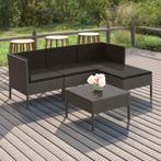 vidaXL 5-delige Loungeset met kussens poly rattan grijs, Verzenden, Nieuw, Rotan, Loungeset