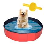Lendo Online Hondenzwembad met borstel Ø80x20cm PVC rood, Dieren en Toebehoren, Nieuw, Verzenden