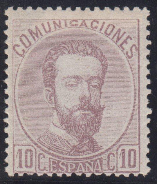 Spanje 1872 - Amadeo I. 10 centimos, violet. - Edifil 120, Postzegels en Munten, Postzegels | Europa | Spanje