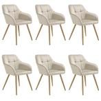 Eetkamerstoel Marilyn, fluweellook, gecapitonneerd - creme/g, Huis en Inrichting, Stoelen, Verzenden, Nieuw