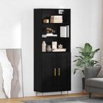 vidaXL buffetkast met lade Zwart Eiken 69,5 x 34 x 180 cm, Huis en Inrichting, Kasten | Buffetkasten, Minder dan 50 cm, Verzenden