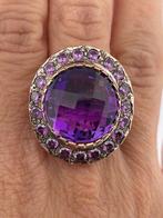 Zonder Minimumprijs - Ring - 9 kt. Roségoud, Zilver Amethist, Nieuw