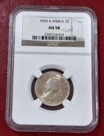 Zuid-Afrika. 1 Shilling 1955 NGC AU58 Elizabeth II 50%, Postzegels en Munten, Munten | Europa | Niet-Euromunten