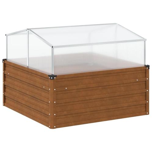 Stalen Plantenbak met Kas - tweedekansje - Kweektuin!, Tuin en Terras, Bloembakken en Plantenbakken, 60 cm of meer, 100 cm of meer