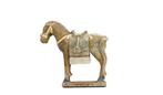 Terracotta Beschilderd aardewerk figuur van een paard. - 24
