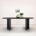 Stalux Ovale Eettafel Noa 200 x 90cm, kleur zwart eiken, Huis en Inrichting, Tafels | Eettafels, Nieuw, Verzenden