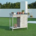 Tuinwerktafel Aliano oppottafel 98x48x94 cm grijs casa.pro, Tuin en Terras, Verzenden, Nieuw