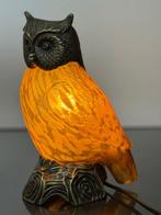 Tafellamp - Messing, Glas - Uil lamp