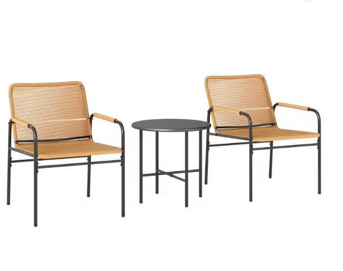 3-delige Rotan Bistroset – Tafel en Stoelen voor Buiten, Tuin en Terras, Tuinstoelen, Nieuw, Verzenden