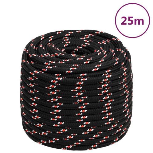 vidaXL Boot touw 16 mm 25 m polypropyleen zwart, Doe-het-zelf en Verbouw, IJzerwaren en Bevestigingsmiddelen, Nieuw, Verzenden