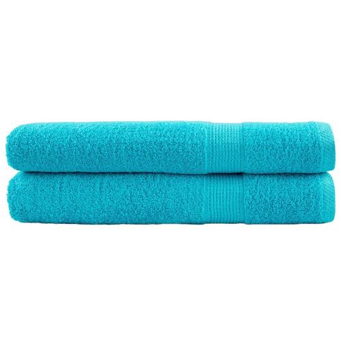 vidaXL Handdoeken SOLUND 2 st 600 g/m² 100x200 cm turquoise, Huis en Inrichting, Badkamer | Badtextiel en Accessoires, Blauw, Nieuw