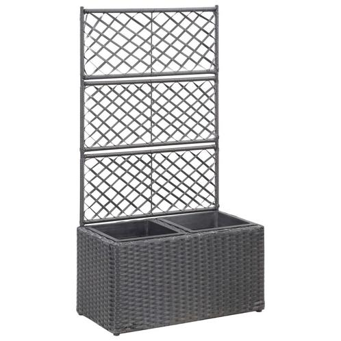 vidaXL Latwerkplantenbak verhoogd met potten 58x30x107 cm, Tuin en Terras, Bloembakken en Plantenbakken, Minder dan 60 cm, Nieuw