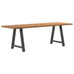 vidaXL Eettafel rechthoekig 240x80x74 cm massief eikenhout, Huis en Inrichting, Tafels | Eettafels, Verzenden, Nieuw