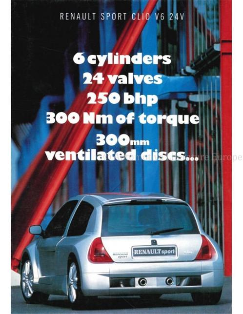 1998 RENAULT CLIO V6 BROCHURE ENGELS, Boeken, Auto's | Folders en Tijdschriften, Renault