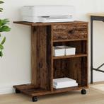 vidaXL Printerstand met lade Oudhout 60 x 40 x 68.5 cm, Computers en Software, Printers, Verzenden, Nieuw
