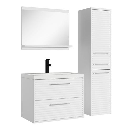 Badkamermeubel Etna 60cm wit Badmeubel spiegel en zijkast, Huis en Inrichting, Badkamer | Badkamermeubels, Nieuw, Wastafelkast