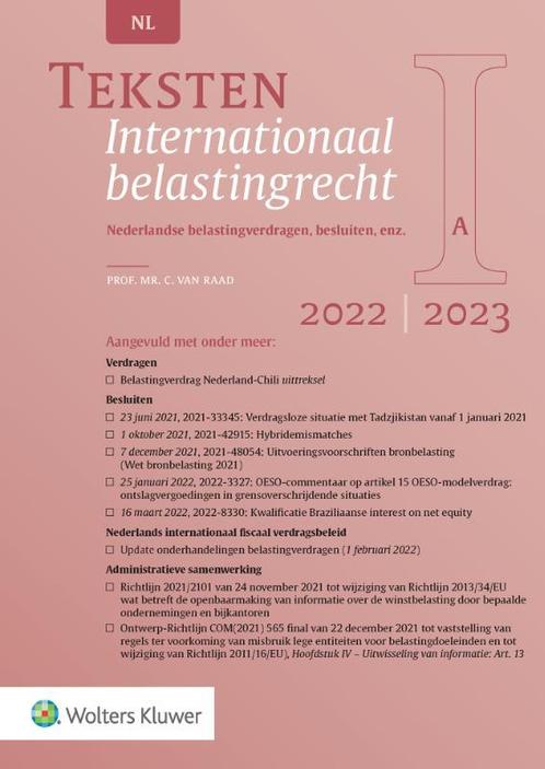 Teksten Internationaal belastingrecht 20222023 9789013169065, Boeken, Studieboeken en Cursussen, Zo goed als nieuw, Verzenden