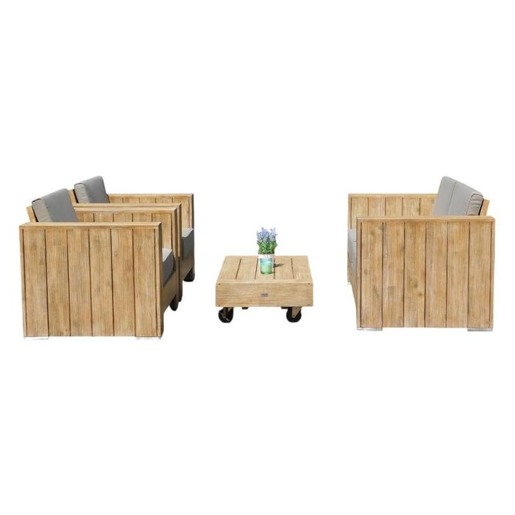 Laatste: Tuinset Berlijn - 2 stoelen, bank en tafel, Tuin en Terras, Tuinsets en Loungesets, Ophalen of Verzenden