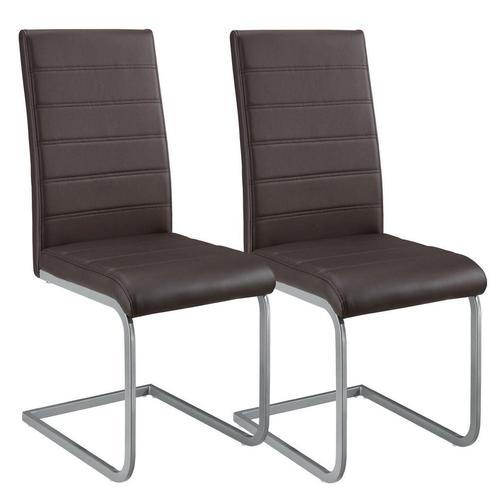 2 Eetkamerstoelen / stoel - Vegas - Kunstleer - Bruin, Huis en Inrichting, Stoelen, Nieuw, Verzenden