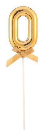 Taart Topper Cijfer 0 Goud, Hobby en Vrije tijd, Ophalen of Verzenden, Nieuw