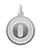 Zilveren cijfer 0 rond mat-glans kettinghanger, Sieraden, Tassen en Uiterlijk, Kettinghangers, Verzenden, Nieuw