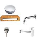 Sani Royal Solid Surface Waskom Rond met Massief, Tuin en Terras, Nieuw