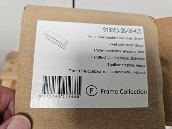 Geesa Frame Handdoekrek met planchet 42cm Zwart, Doe-het-zelf en Verbouw, Sanitair, Overige typen, Nieuw, Ophalen of Verzenden