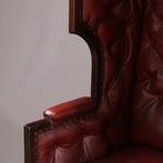 Huifzetel 18e eeuws rood bekleed deels gecapitonneerd No922, Antiek en Kunst, Antiek | Meubels | Stoelen en Banken, Ophalen of Verzenden