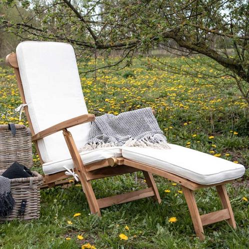 ligkussen voor tuin loungestoel gebroken wit, Tuin en Terras, Tuinmeubel-accessoires, Nieuw, Verzenden
