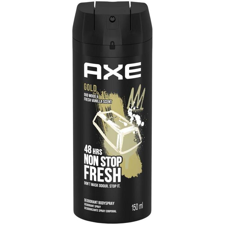 Axe Deodorant Bodyspray Gold 150 ml, Sieraden, Tassen en Uiterlijk, Uiterlijk | Lichaamsverzorging, Nieuw, Verzenden