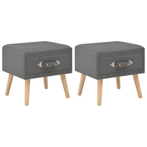 vidaXL Nachtkastjes 2 st 40x35x40 cm stof donkergrijs, Huis en Inrichting, Slaapkamer | Nachtkastjes, Nieuw, Minder dan 45 cm