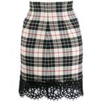 Twinset • korte geruite wollen rok • L (IT46), Twinset, Verzenden, Zwart, Maat 42/44 (L)