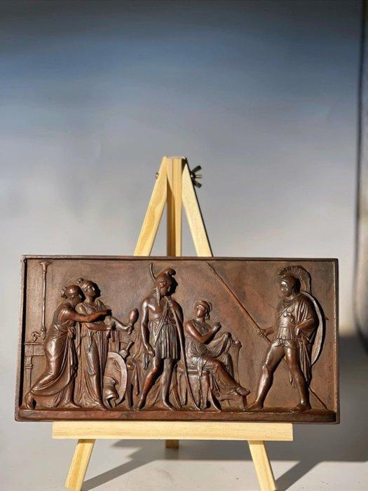 Beeld, Ancient Greek-themed relief sculpture - 28 cm - Steen, Antiek en Kunst, Antiek | Keramiek en Aardewerk