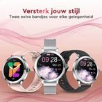 Golden Sound AMOLED Smartwatch Dames - 3 extra bandjes -, Sieraden, Tassen en Uiterlijk, Smartwatches, Ophalen of Verzenden, Zo goed als nieuw