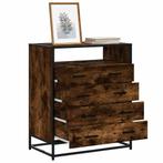 vidaXL Ladekast 70x41x83,5 cm bewerkt hout gerookt, Kinderen en Baby's, Kinderkamer | Commodes en Kasten, Verzenden, Nieuw
