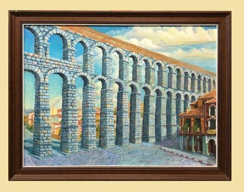 École Espagnole (XX) - Segovia, Antiek en Kunst, Kunst | Schilderijen | Klassiek
