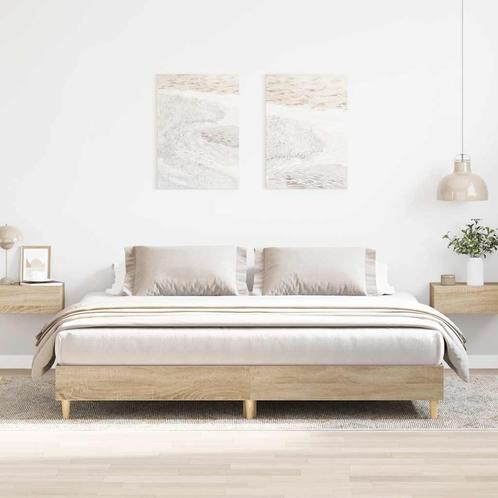 vidaXL Bedframe zonder matras hout sonoma eikenkleurig, Huis en Inrichting, Slaapkamer | Bedden, 160 cm, 200 cm, Bruin, Tweepersoons