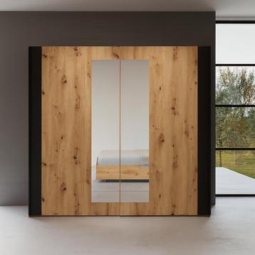 Kledingkast Siena - Naturel - 2-Deurs incl. Spiegel
