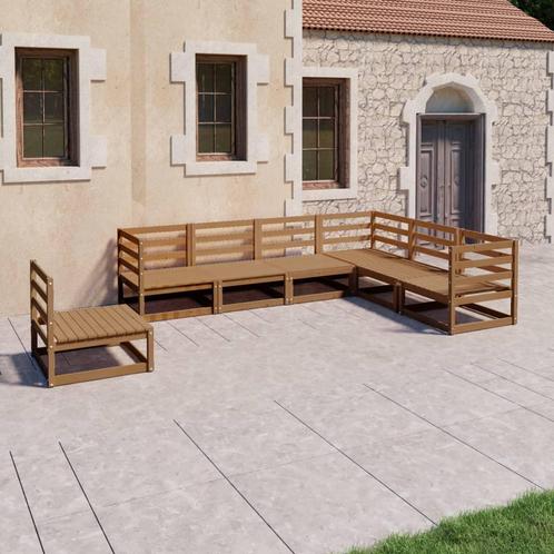 vidaXL 7-delige Loungeset massief grenenhout honingbruin, Tuin en Terras, Tuinsets en Loungesets, Loungeset, Nieuw, Verzenden